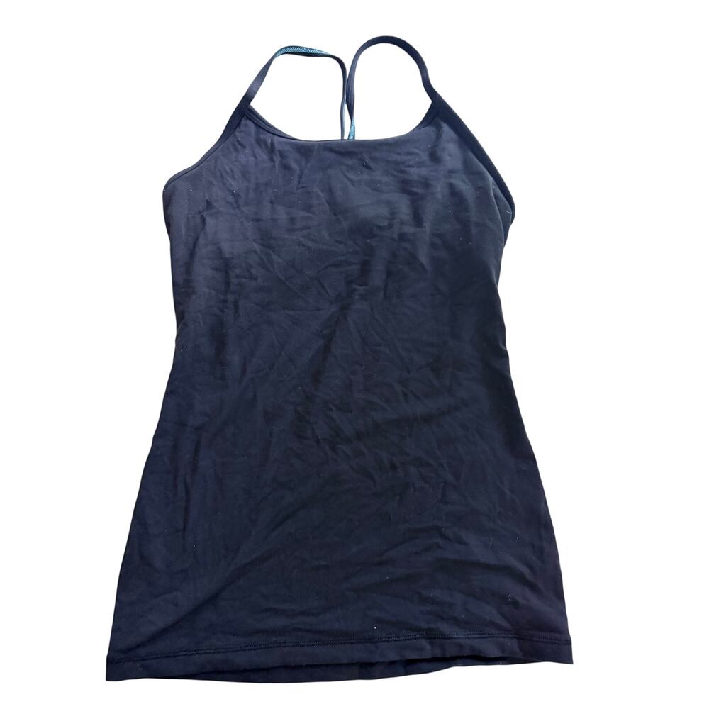 Ivivva Lululemon Girls Tank Top Size 12 Black Blue Strappy Racerback Dance Yoga